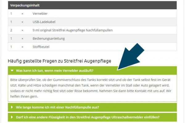Der neue VTG Online-Shop - Produktbezogene FAQ